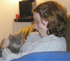 Misty sitting on Ruth